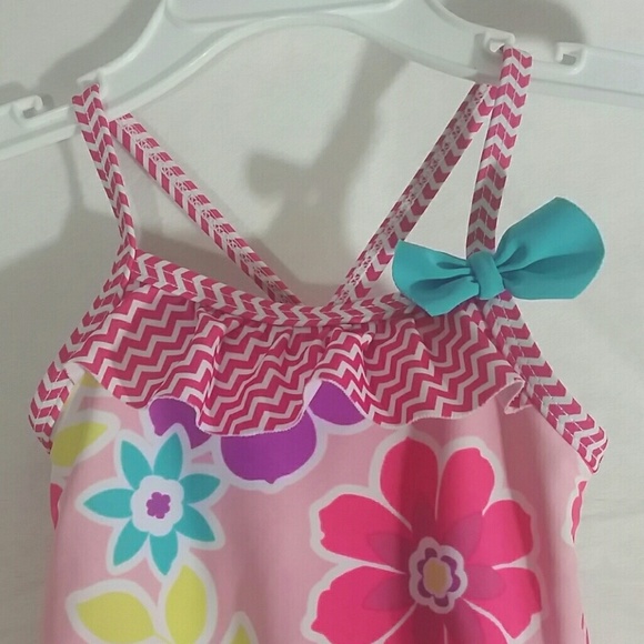 Floral Ruffle & Bow One Piece Swimsuit - Picture 2 of 8